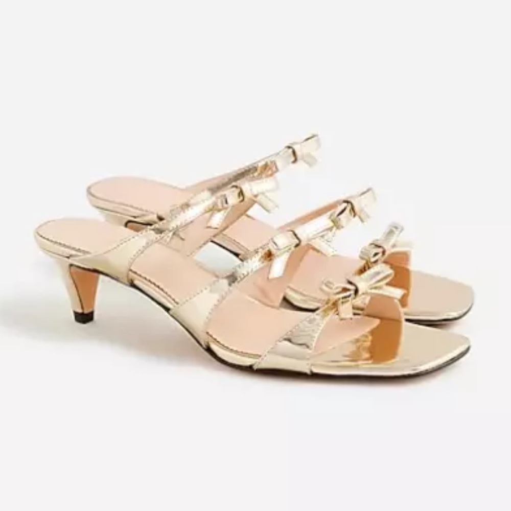 J. Crew Gold Strappy Heels